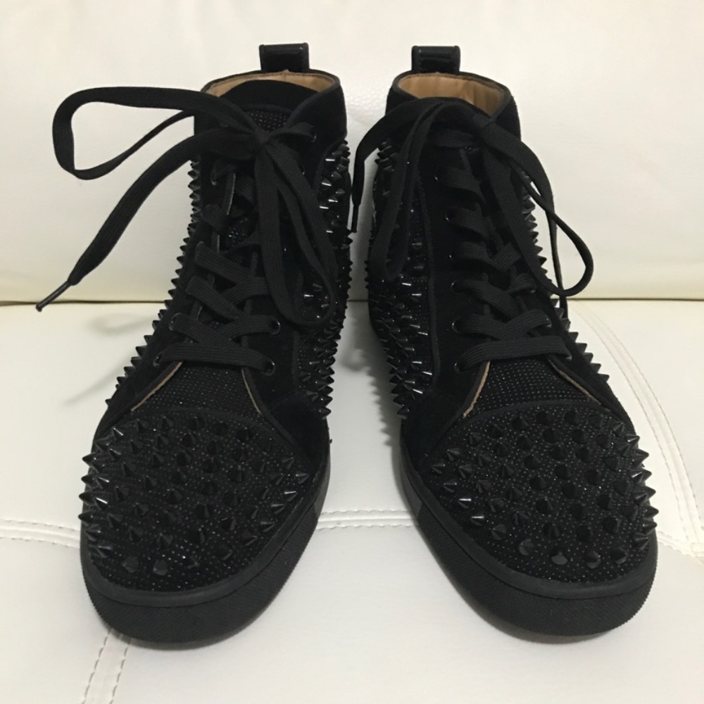 Auth Christian Louboutin Louis Spike High Sneaker